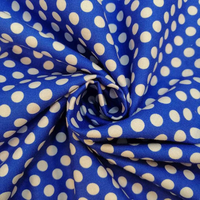100% Cotton Printed RoyalBlue PolkaDots (37) - Image 3