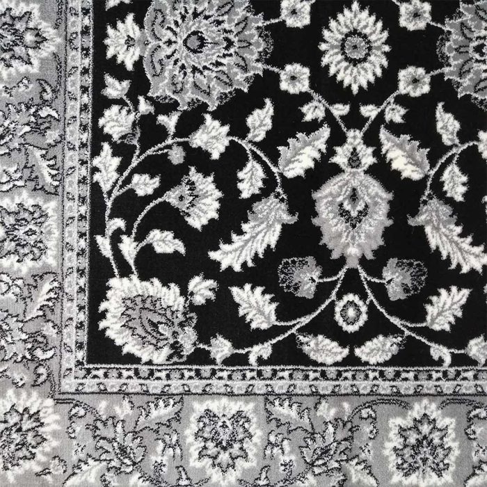 Paisley Floral 160x230cm Black&Grey Carpet - Image 3