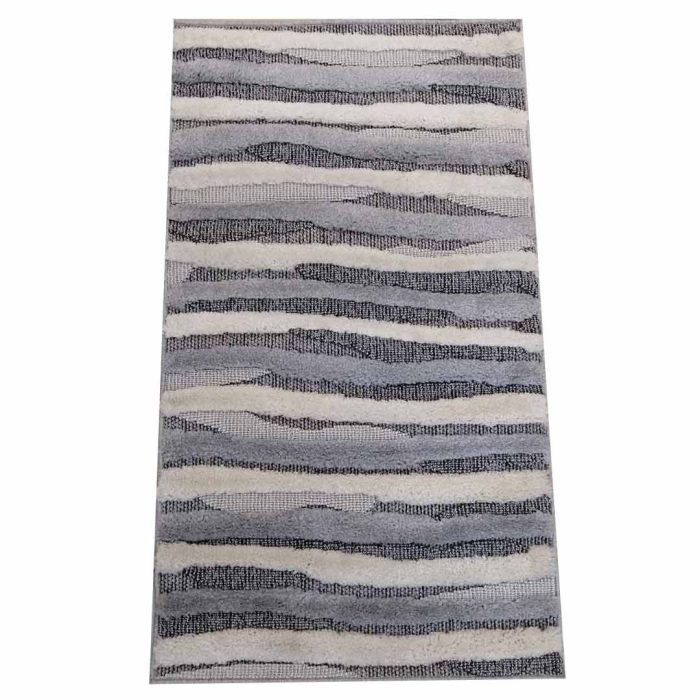 Geometric Lines 71x122cm White&Grey Carpet