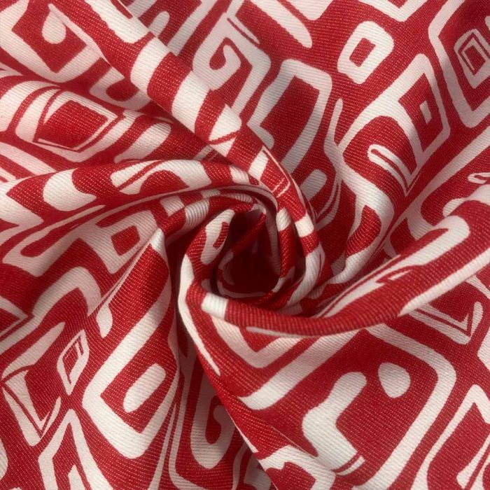 Cotton Twill Printed-3 Red - Image 3