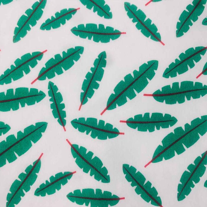 Bulgari (22) Green Feathers on White 150cm - Image 2