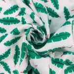 Bulgari (22) Green Feathers on White 150cm - Image 3