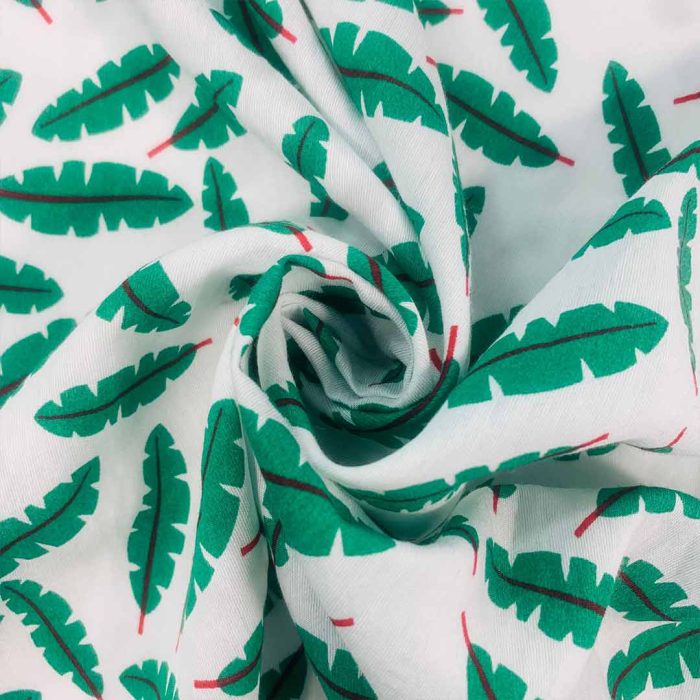 Bulgari (22) Green Feathers on White 150cm - Image 3