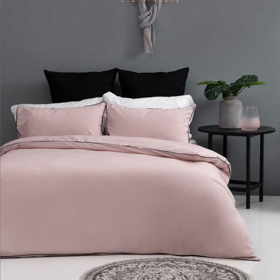 Horrockses Double Dusty-Pink Duvet Cover