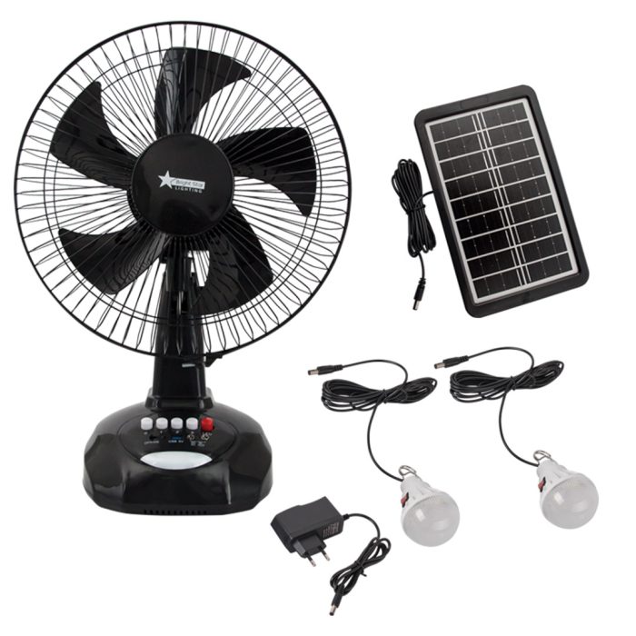 Rechargeable Table Fan Fan024 Black - Image 2