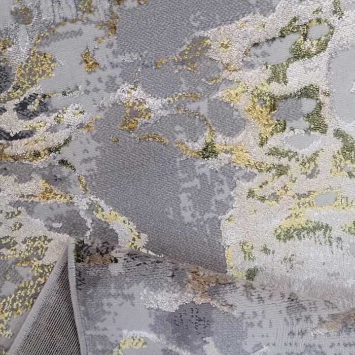 Distressed 160x230cm Green&Grey Carpet - Image 3