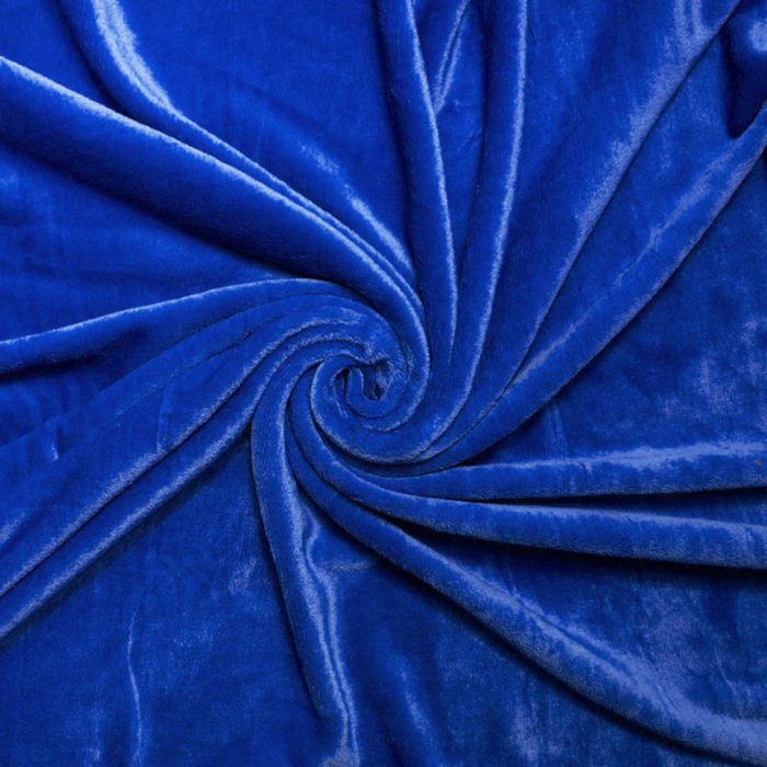 Mongolian Plush Fleece Plain Ink-Blue Fabric - Image 3