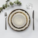 Gold & White 8" Plate ZG8-457A - Image 3