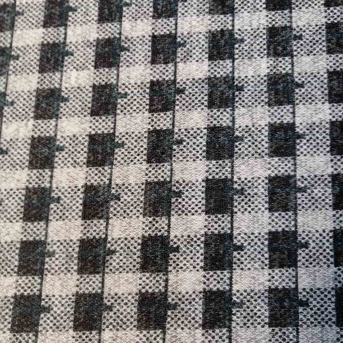 Printed Knits 150cm Green And Black Check - Image 2