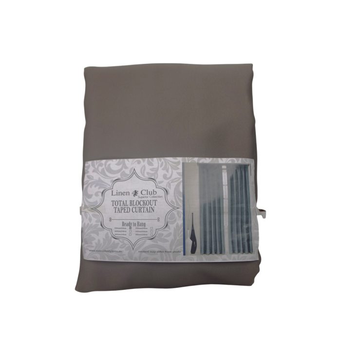 Ready Made Taped Blockout Curtain Charcoal - Image 2