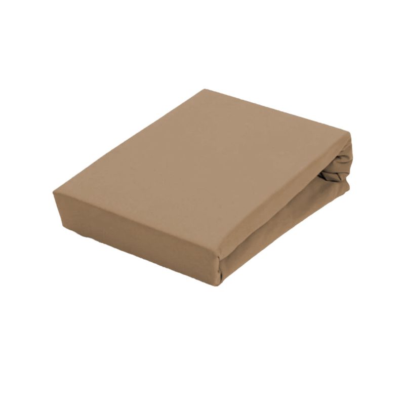 EgyptianCotton King Fitted Sheet Stone by Metro Lifestyle – luxurious, soft Egyptian cotton fitted sheet in elegant stone color for King-sized beds.