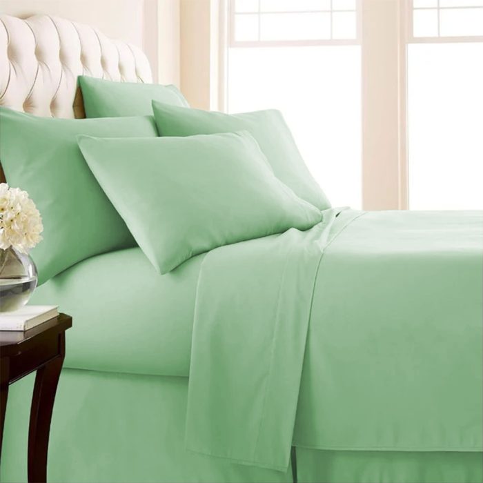 Three Quarter Fitted Sheet T400 Duck Egg - Image 3