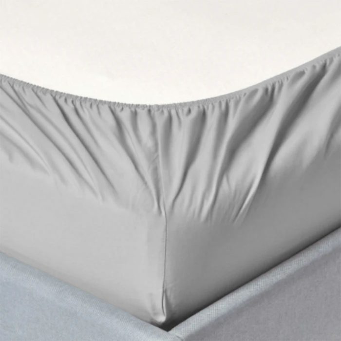 Egyptian Cotton Queen Fitted Sheet T400 Grey - Image 2