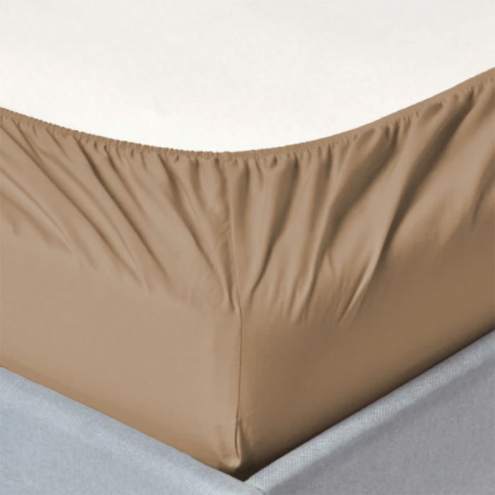Egyptian Cotton Queen Fitted Sheet T400 Stone - Image 2