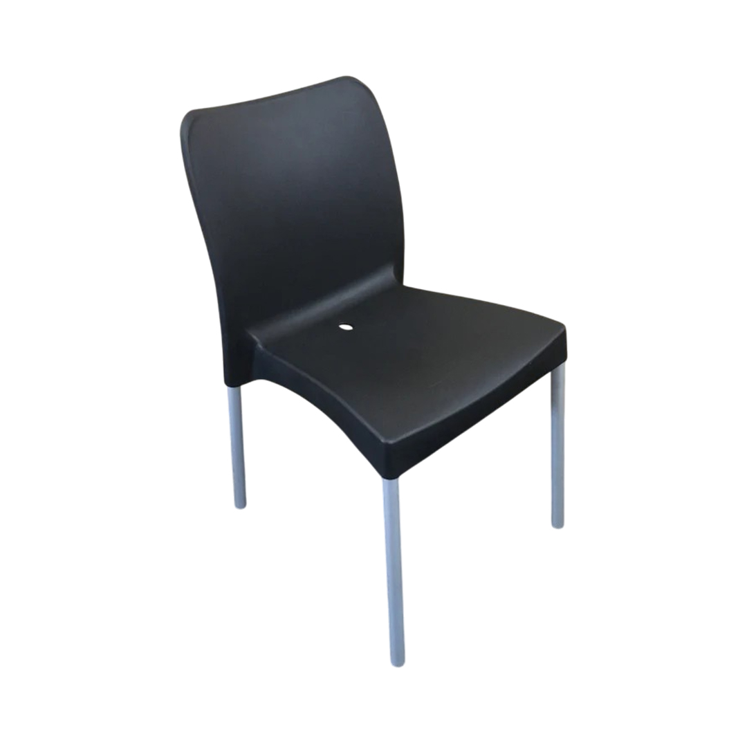 Black chair skew Bistro/ Cafe' Chair (Armless) - Black - Image 1