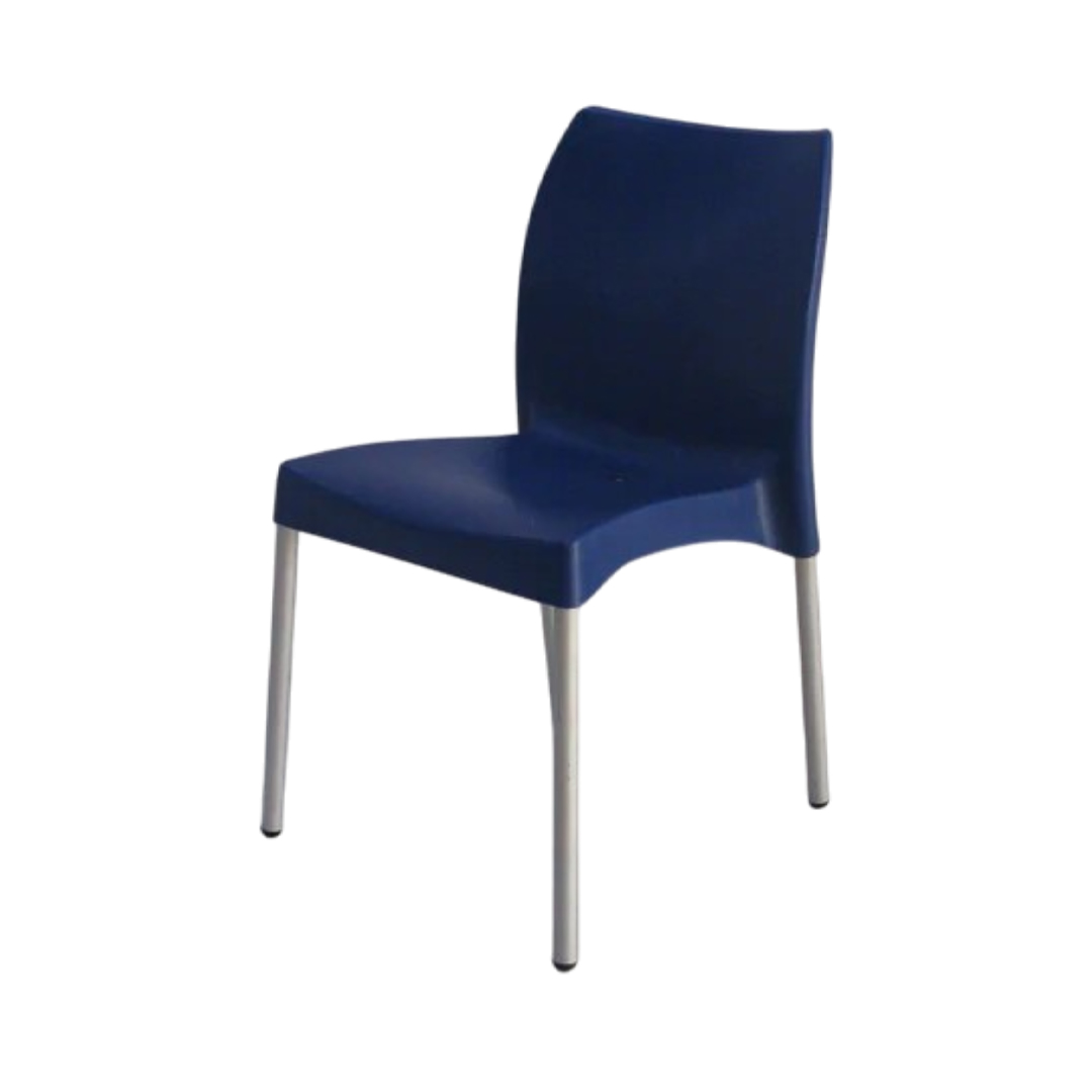 Blue chair 2 Bistro/ Cafe' Chair (Armless) - Navy - Image 1