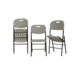 Folding Plastic Chair - White - Image 3