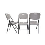 Folding Plastic Chair - White - Image 2