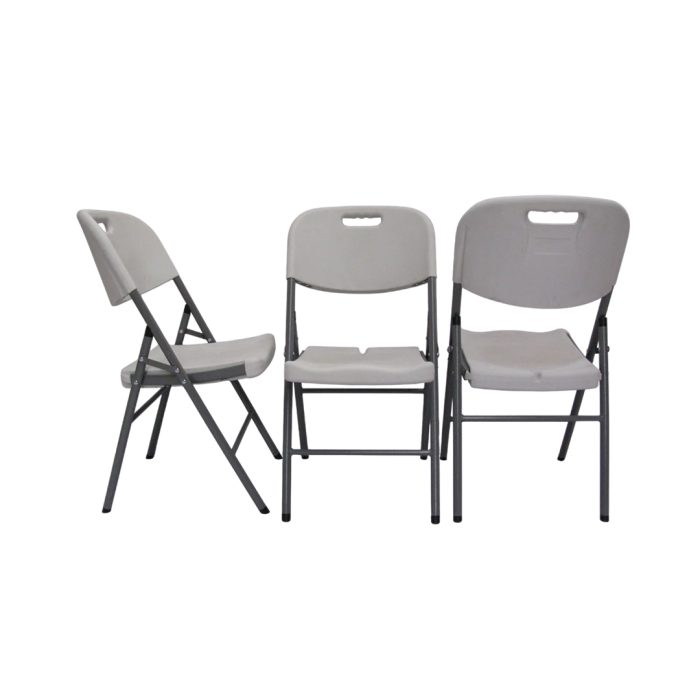 Folding Plastic Chair - White - Image 2