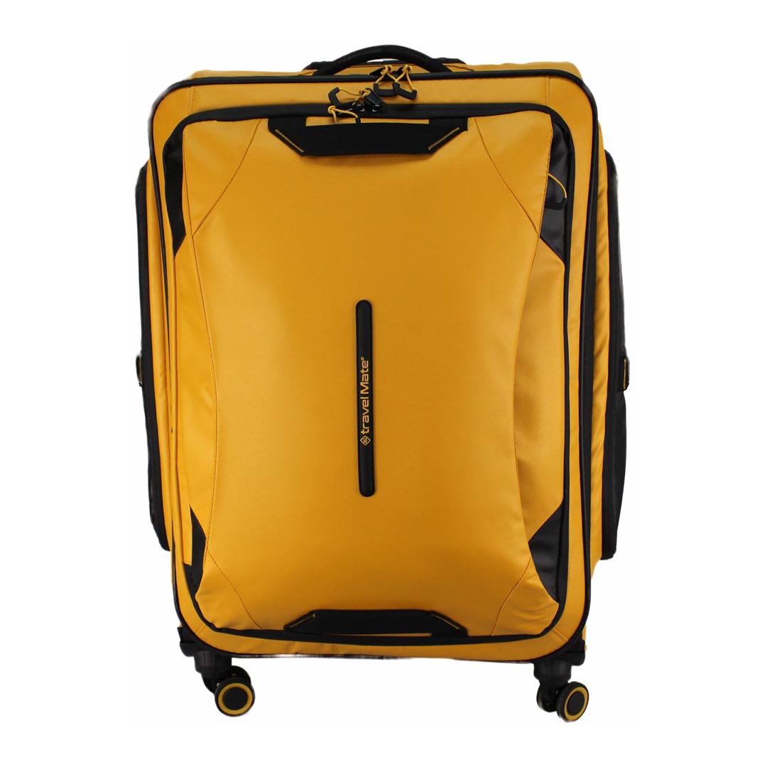 ME24201-4_1 Vibrant Yellow L4010 model luggage standing upright, ready for travel.