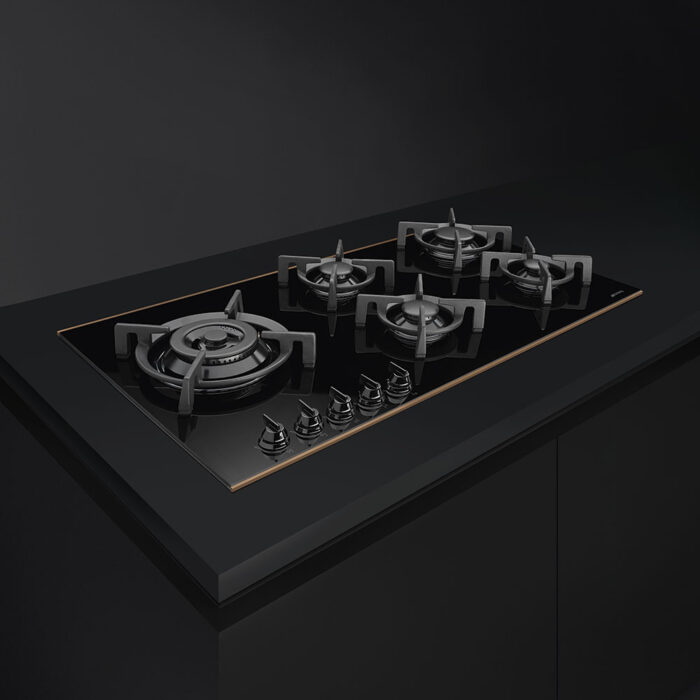 SMEG 90cm Dolce Stil Novo Gas Hob PV695LCNR - Image 3