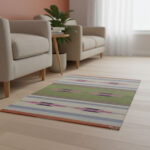 60x90cm Olive & Lavender Horizon Turkish Carpet