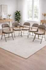 Danube Metal Folding Chair-Brown - 6pack