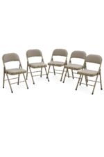 Danube Metal Folding Chair-Brown - 6pack - Image 2