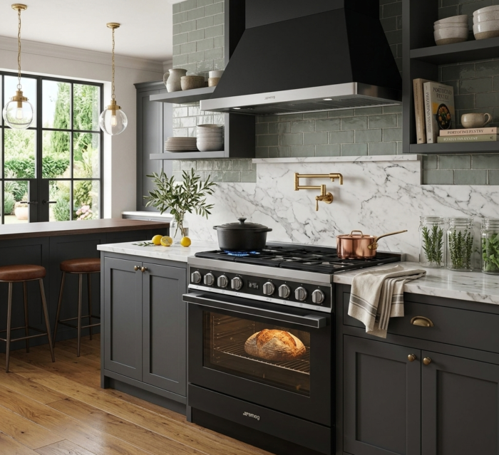SMEG Cooker with Gas Hob 90x60 cm Portofino Aesthetic - CPF9GPAN - Image 2