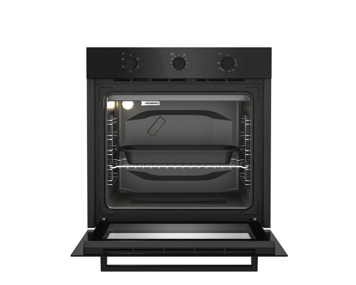 DEFY Slimline 600 Eye Level Black Glass Static Oven DBO483E - Image 3