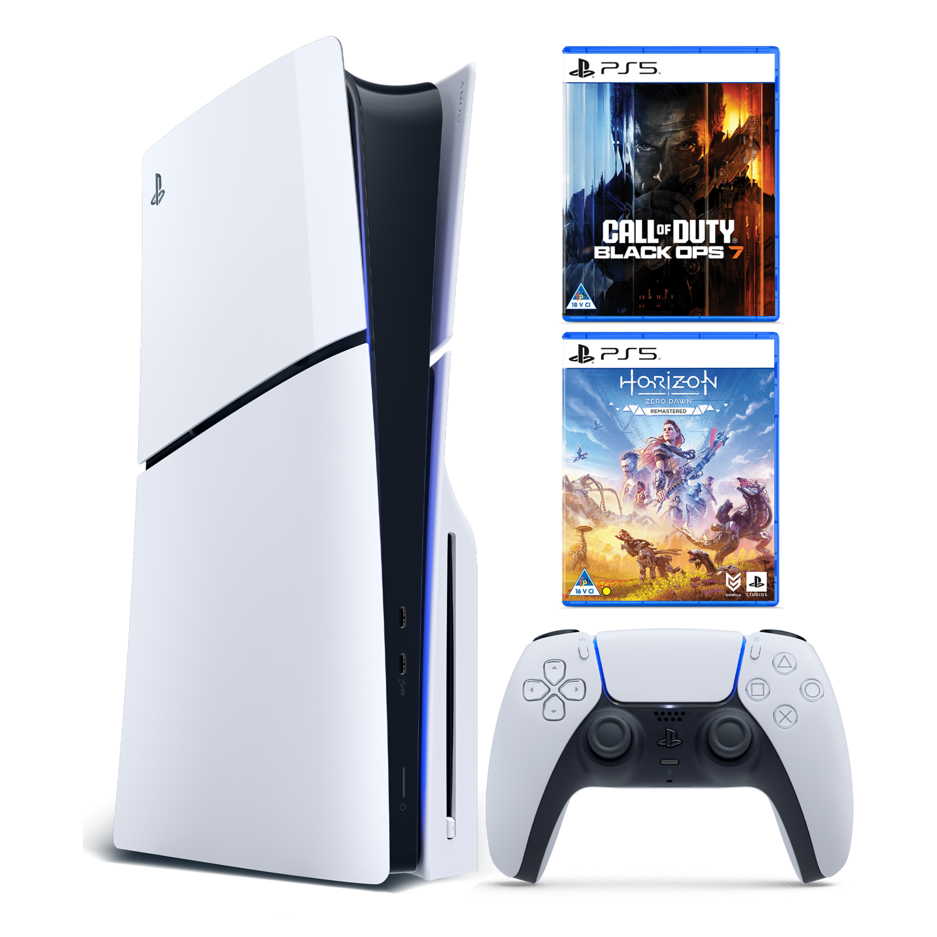 10263689___ps5_disk_zero_dawn_codbo7_ecommerce_3d67 PS5 STANDARD (E) + CALL OF DUTY: BLACK OPS 7 (PS5) + HORIZON ZERO DAWN REMASTERED (PS5) - Image 1