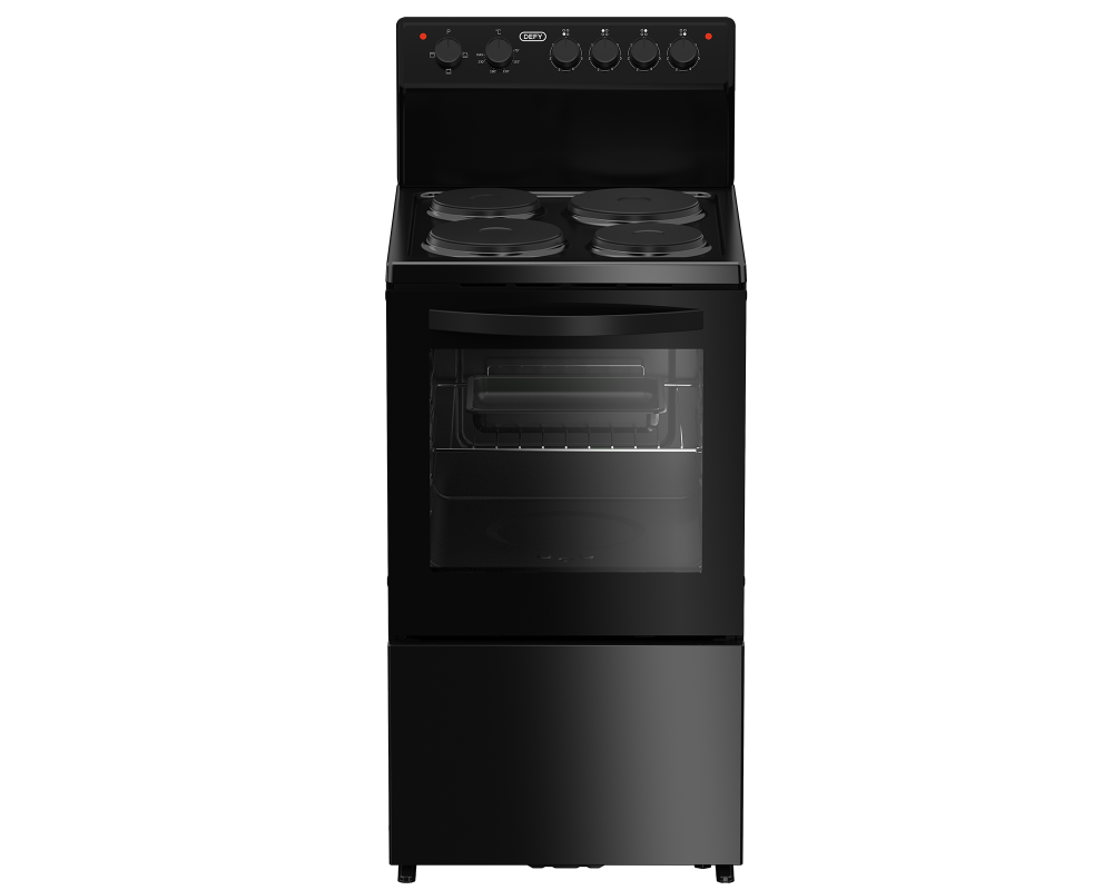 Defy DSS553 Electric Stove | 50cm 3-Plate Compact Black Cooker
