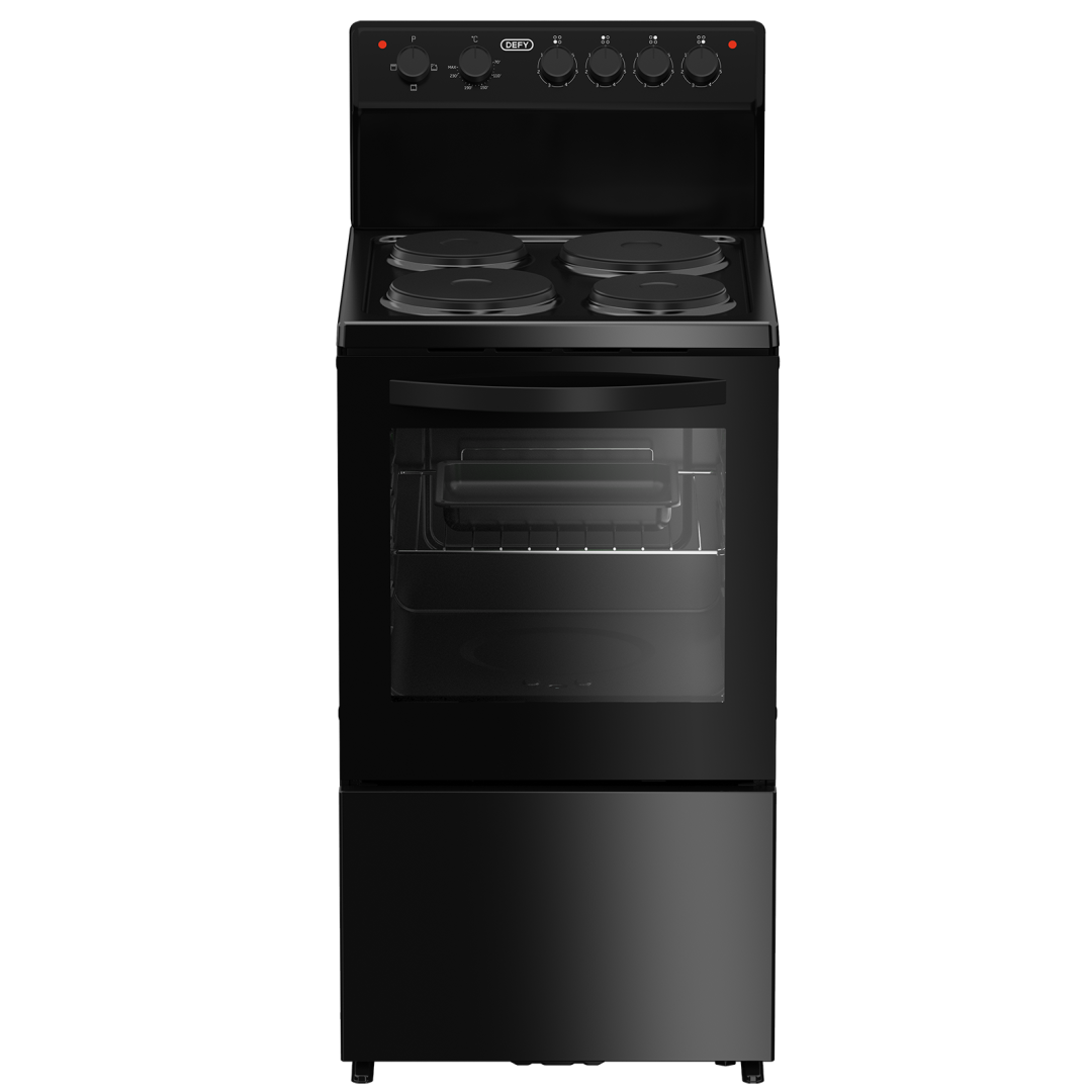 Defy DSS553 Electric Stove | 50cm 3-Plate Compact Black Cooker