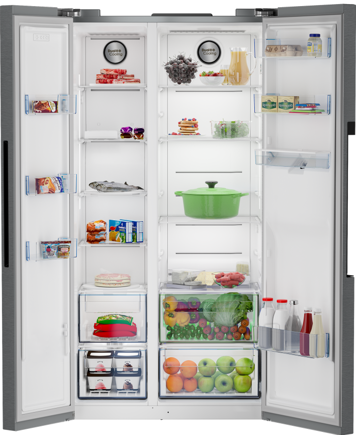 Defy 555L Side by Side Fridge DFF647(Dark Inox) - Image 4