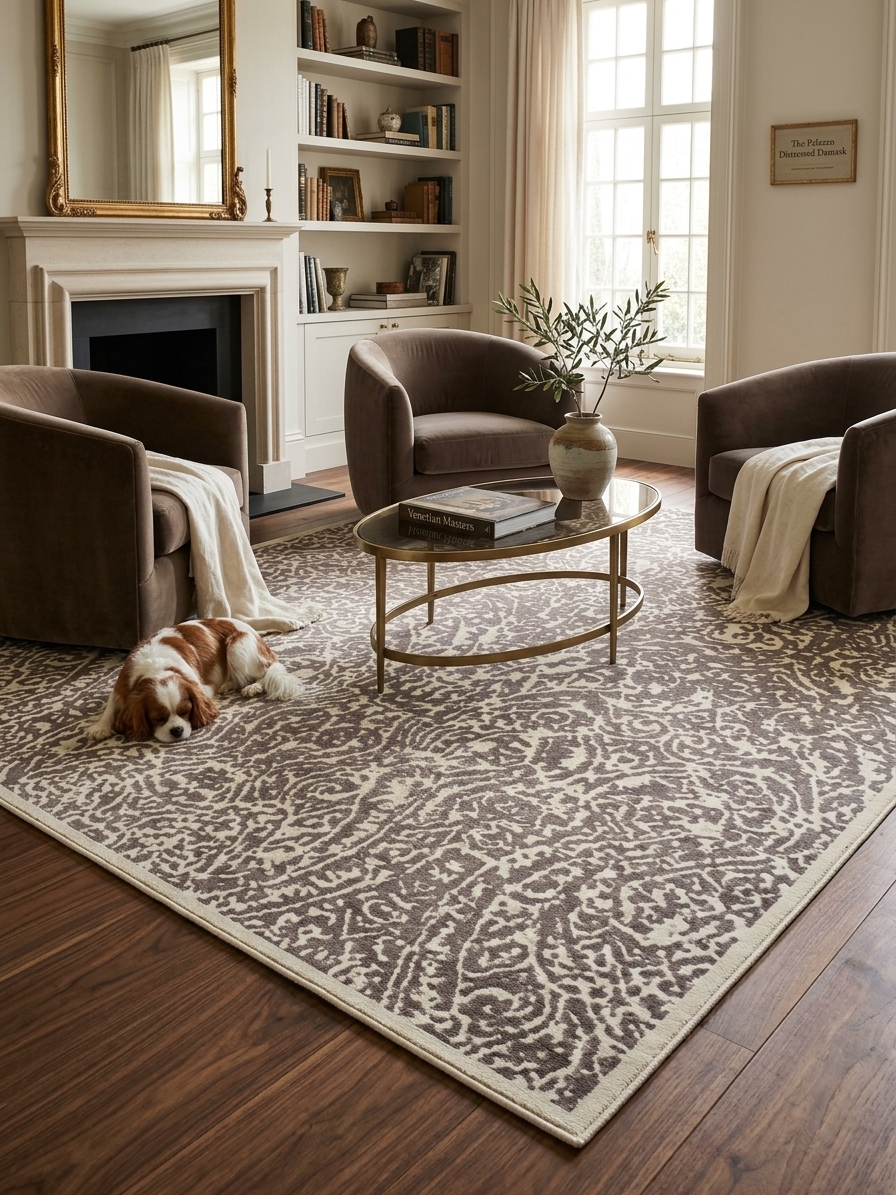 The Palazzo Distressed Damask 200x300 Carpet The Palazzo Distressed Damask 200x300 Carpet - Image 1